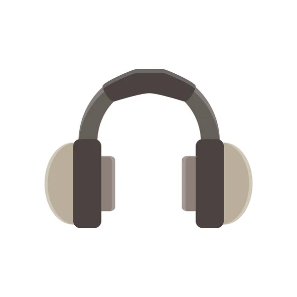 Fones de ouvido vetoriais ícone plana ilustração isolada. Design de música —  Vetores de Stock