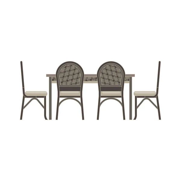 Vektor Tisch Stuhl zwei flache Symbol isoliert. Restaurantmöbel — Stockvektor