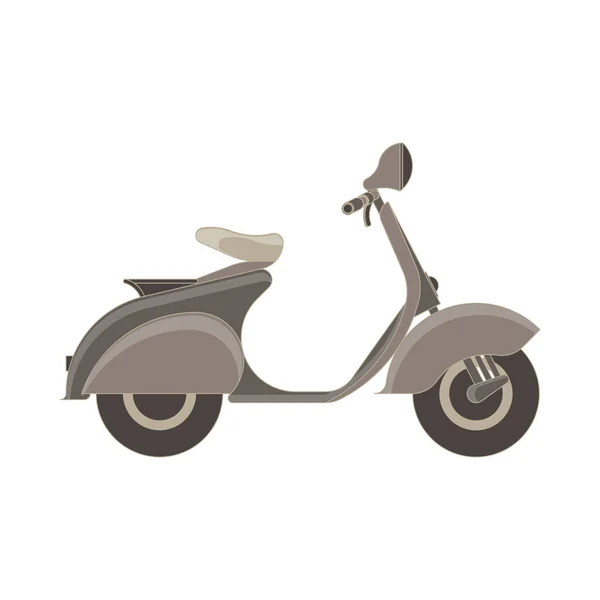 Vector scooter plano icono vista lateral aislada. Ilustración bicicleta — Vector de stock