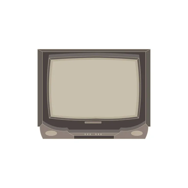 Vector retro tv plana icono aislado. Vista frontal de televisión Vintage — Vector de stock