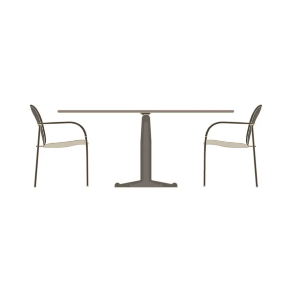 Vector stol två platta tabellikonen isolerade. Restaurang möbler — Stock vektor