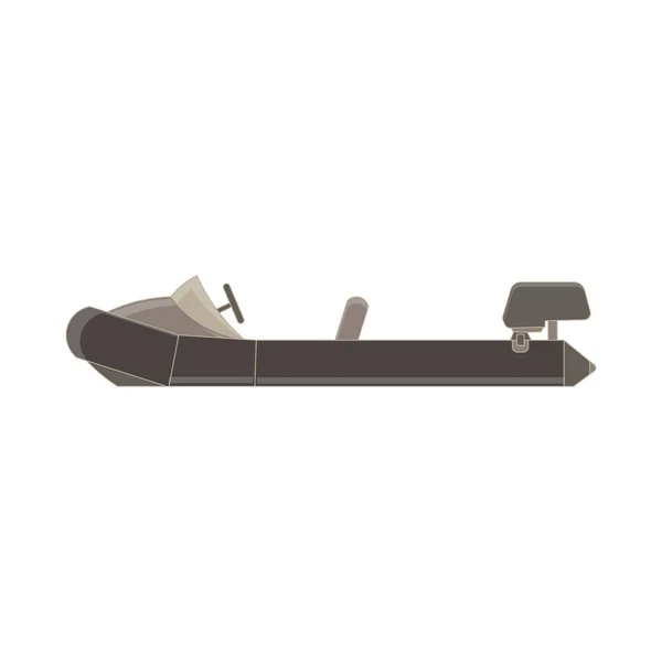 Vektor Schlauchboot flache Symboloberseite isoliert. Schiffsmotor — Stockvektor