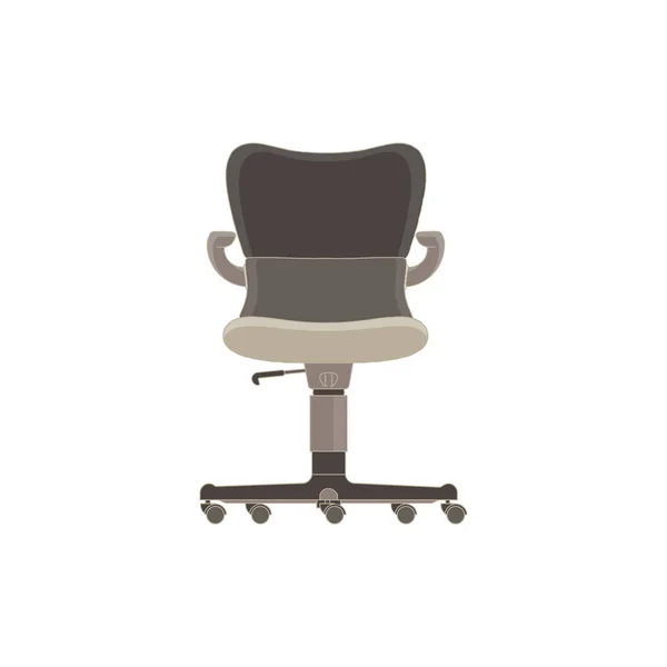 Vector stoel plat pictogram office geïsoleerd. Zijaanzicht van de meubels — Stockvector
