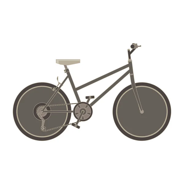 Ilustración de icono plano de bicicleta vectorial. Vista lateral de bicicleta aislada — Vector de stock