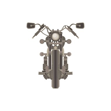 Vektör motosiklet düz simgesi helikopter. Motosiklet vintage izole