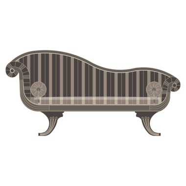 İzole vektör klasik koltuk simge açık görünümü. Lüks mobilya