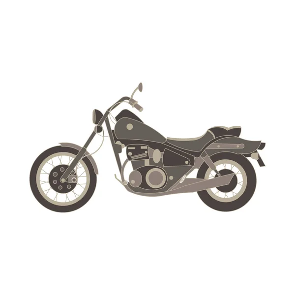 Vektor Motorrad flache Symbol Chopper. Motorrad Seitenansicht Jahrgang — Stockvektor