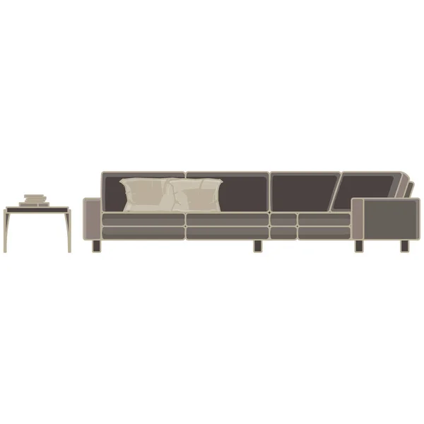 Vector modern sofa flat icon isolated. Furniture luxury — Stock Vector