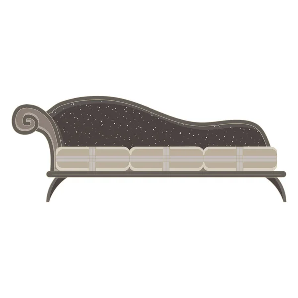 Vector clásico sofá icono vista frontal aislado. Muebles de lujo — Archivo Imágenes Vectoriales