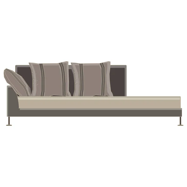 Sofa Vektor Ikone Couch Möbel Illustration Design isoliert Innenraum — Stockvektor