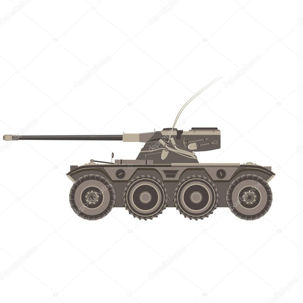 Tank military vector war army armored flat background vehicle machine isolated silhouette