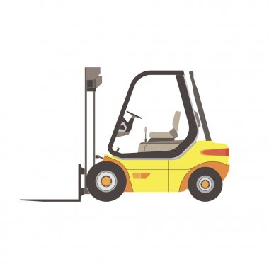 Forklift simgesi kamyon vektör ambar illüstrasyon Asansör izole 