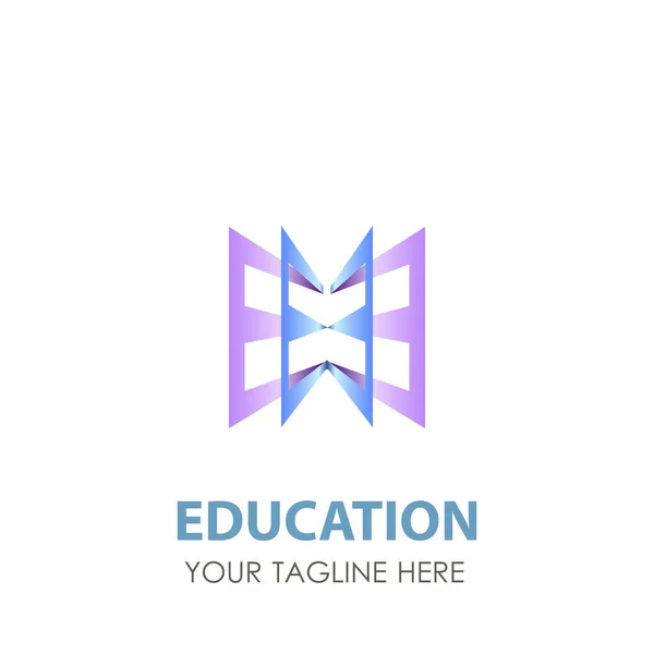 Modèle d'icône de conception d'école vectorielle de livre d'éducation de logo — Image vectorielle