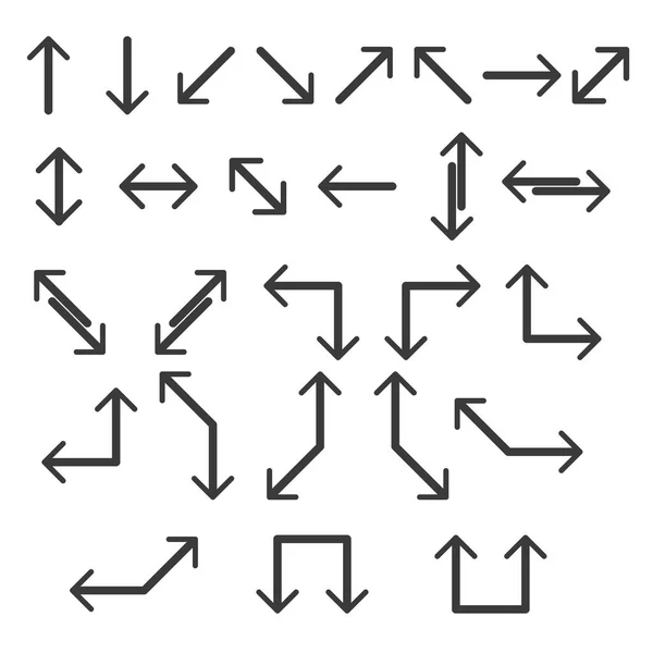 Frecce vettoriale icona impostare linea simbolo segno direzione design — Vettoriale Stock