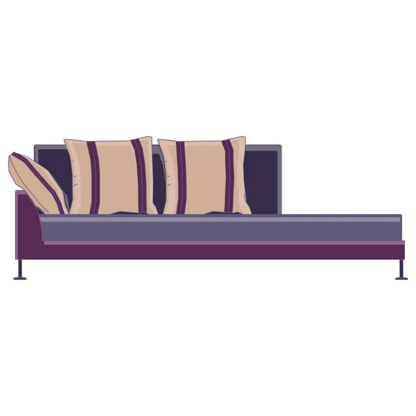 Sofa Vektor Ikone Couch Möbel Illustration Design isoliert — Stockvektor