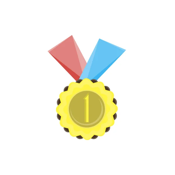 Medalla de oro icono vector premio insignia mejor elemento de diseño aislado — Vector de stock