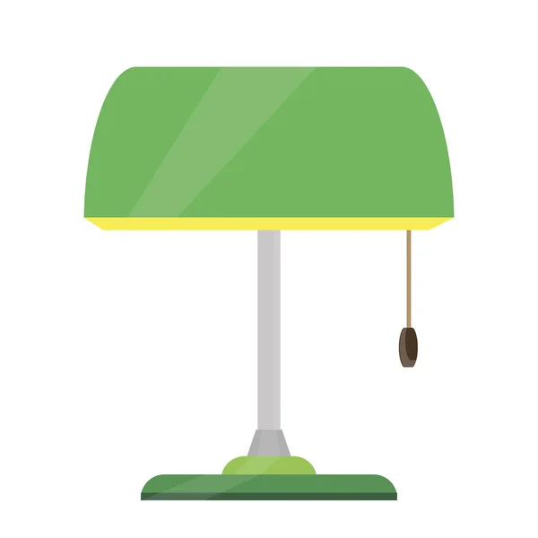 Lampa bankierów wektor biurko zielona ikona ilustracja banku podstawowy mosiądz — Wektor stockowy