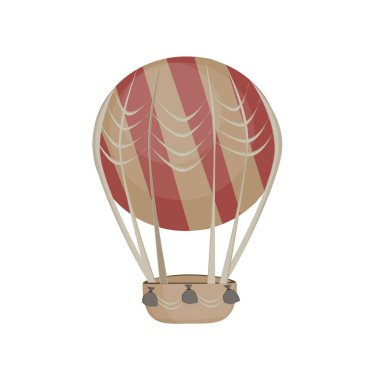 Sıcak hava balonu gökyüzü simgesi. Düz çizgi film tasarım. Vektör çizim 