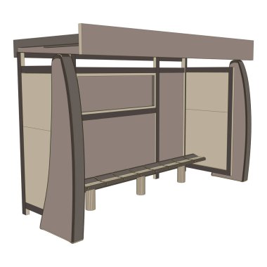 Otobüs durağı vektör arka plan simgesi tasarım düz sokak şehir ulaşım