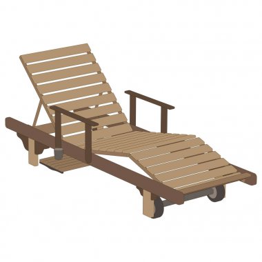 Vektör sandalye illüstrasyon RECLINER simgesi plaj yaz Salon tasarım