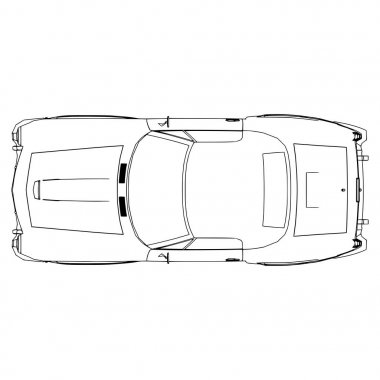 Araba simge vektör anahat illüstrasyon siluet otomatik sembolü hat