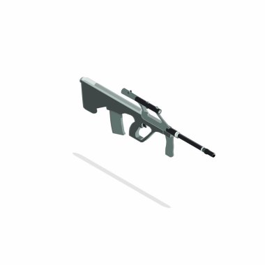 Rifle sniper isometric vector hunting gun illustration silhouette clipart