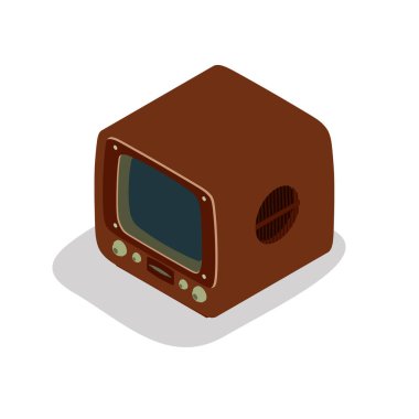 TV retro televizyon vektör eski simgesi vintage ekran desig ayarla