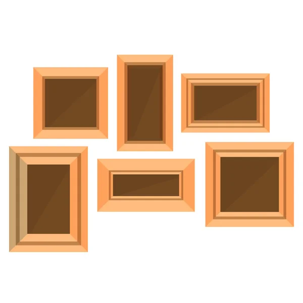 Рамка деревянные векторные изображения фото дизайн фона пустой изолированный — стоковый вектор