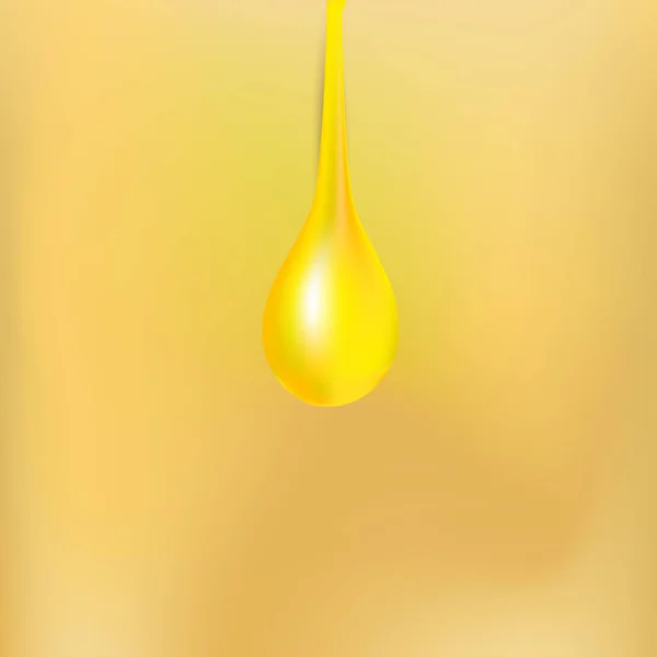 Olio goccia vettore icona sfondo illustrazione isolato bianco gocciolina giallo liquido simbolo realistico — Vettoriale Stock