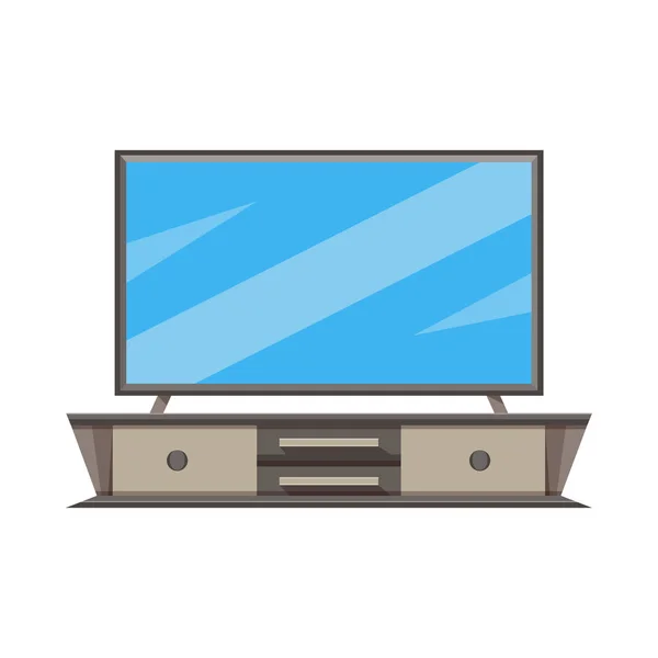 TV, pantalla, imagen del vector del icono del gabinete. También se puede utilizar para los muebles — Vector de stock