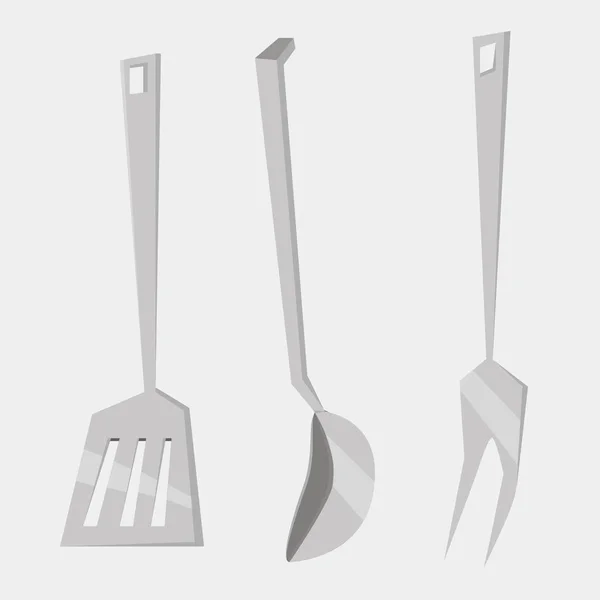 Кухонные принадлежности векторного набора. кухонные инструменты плоский стиль. повар — стоковый вектор