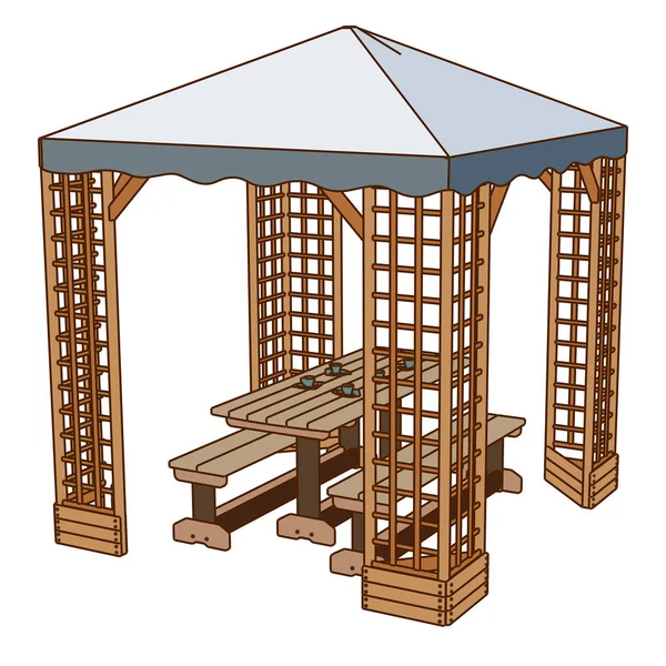 Векторная скамейка для пикника — стоковый вектор
