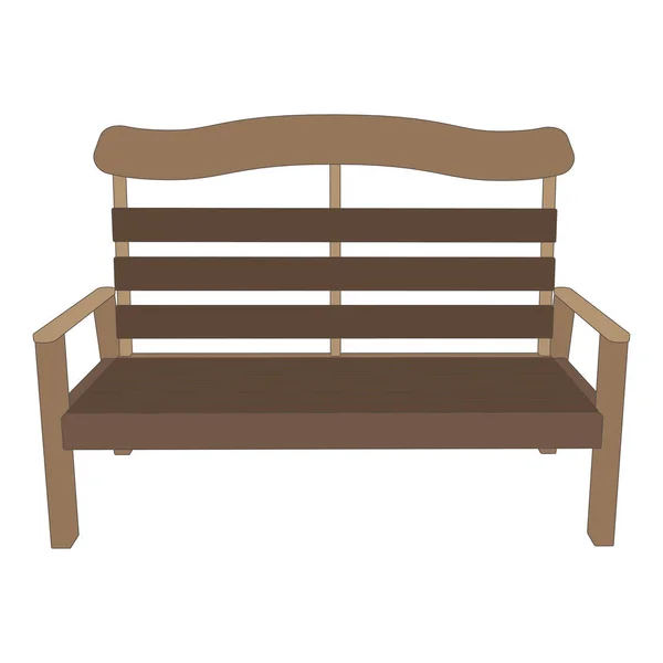 Banc en bois vecteur parc arrière plan illustration vue jardin isolé — Image vectorielle