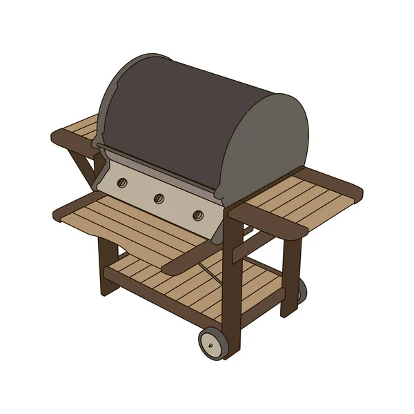 Grill BBQ barbacoa vector comida comida ilustración logo filete icono — Vector de stock
