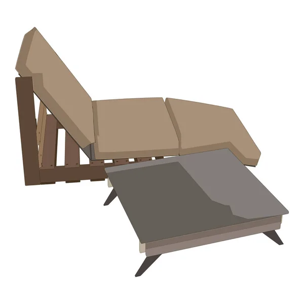 Cadeira de vetor ilustração reclinável ícone praia verão lounge design — Vetor de Stock