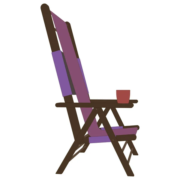Silla vectorial ilustración icono reclinable playa verano salón diseño — Archivo Imágenes Vectoriales