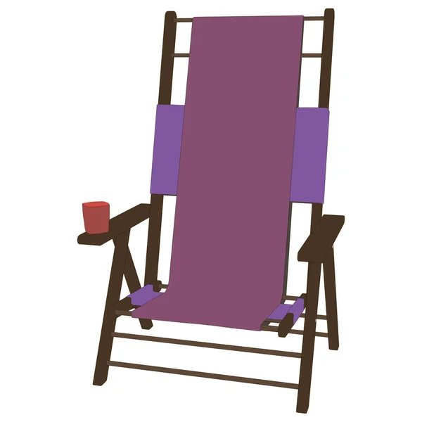 Σχεδιασμός σαλόνι καλοκαίρι παραλία εικονίδιο recliner εικονογράφηση καρέκλα διάνυσμα — Διανυσματικό Αρχείο