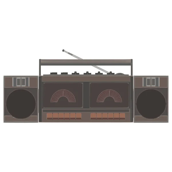 Cassette player retro vector music tape vintage audio radio — Stock Vector