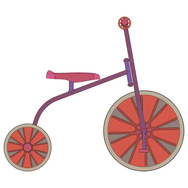 Dreirad Vektor Fahrrad Fahrrad Ikone isoliert Spielzeug rot Fahrrad — Stockvektor