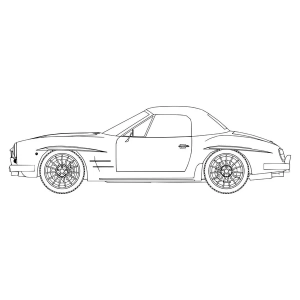 Ikona samochodu wektor zarys ilustracja sylwetka auto symbol na białym tle — Wektor stockowy