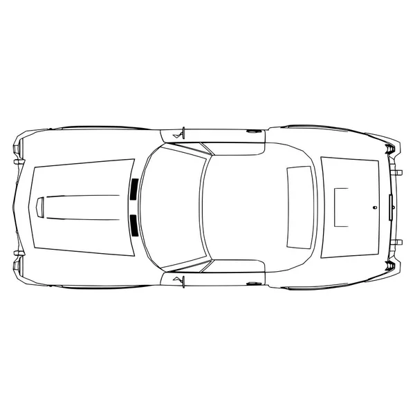 車のアイコン ベクトル アウトライン イラスト シルエット自動記号線 — ストックベクタ