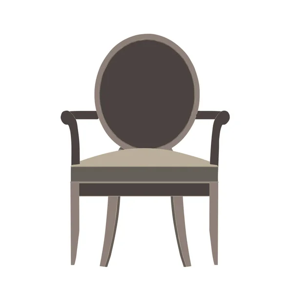 Chaise vectorielle icône illustration vue isolée meubles design plat — Image vectorielle
