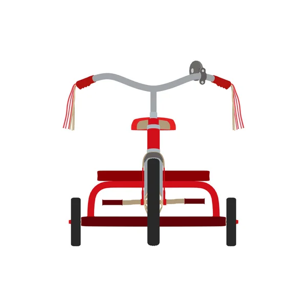 세 발 자전거 벡터 자전거 자전거 아이콘 격리 장난감 붉은 바퀴를 타고 — 스톡 벡터