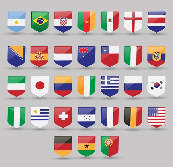 Flags world vector set national illustration symbol international — Stock Vector