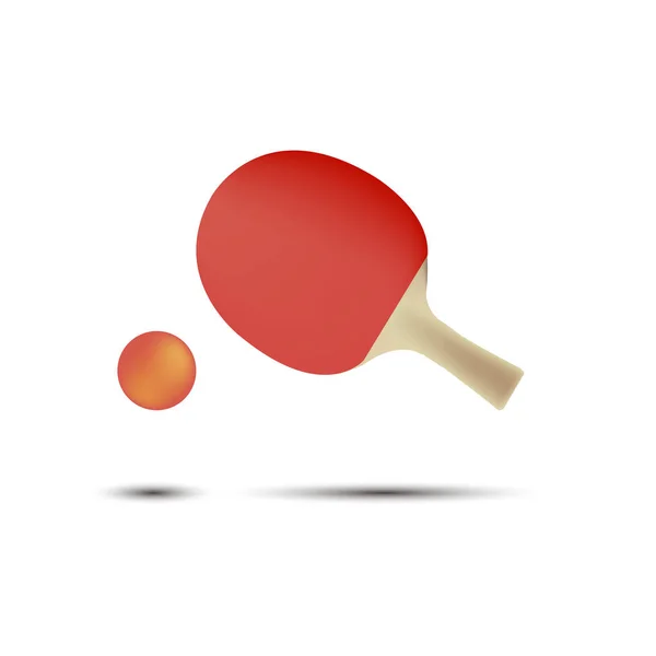 Ping pong tafel racket vector pictogram tennisbal geïsoleerd spel — Stockvector