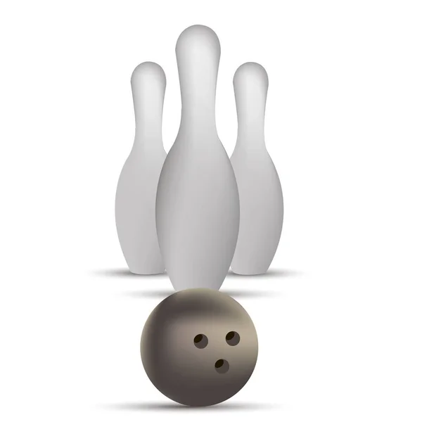 Bowling vectoriel illustration balle jeu grève broche sport conception — Image vectorielle