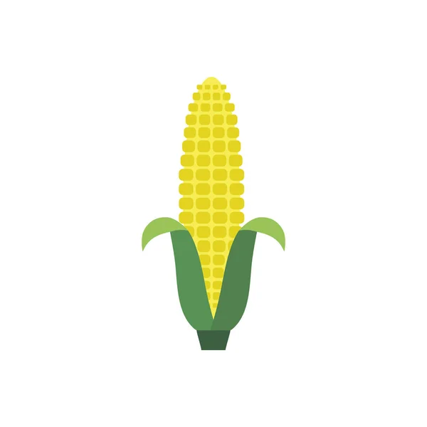 コーン イエロー フラット アイコン食品自然有機ロゴ イラスト — ストックベクタ