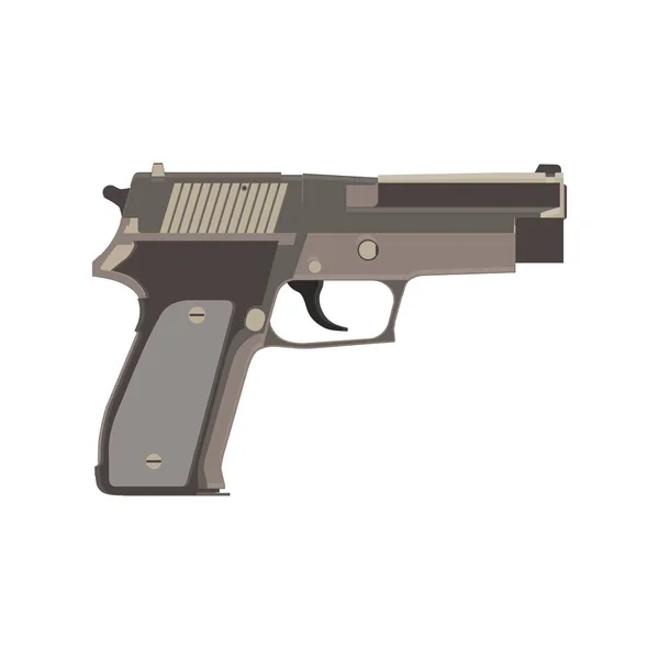 Pistol gun vector vintage illustration western white handgun weapon — Stock Vector