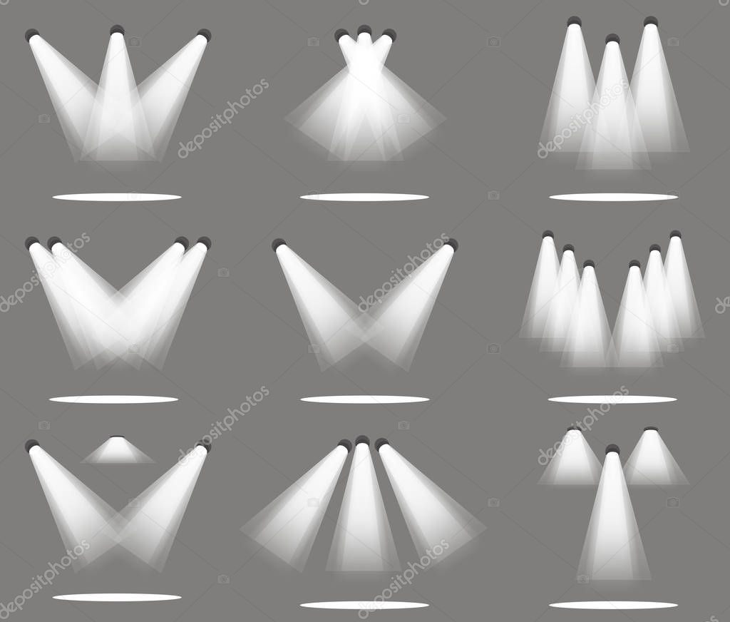 Spotlight light spot stage vector background scene bright transparent