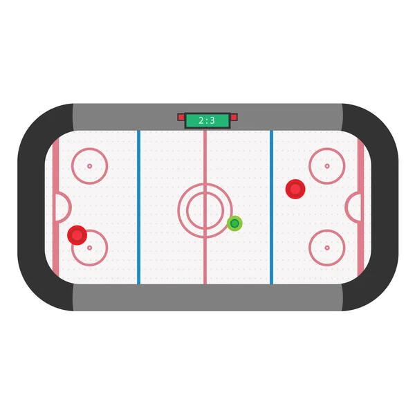 Hockey air table game vector illustration. Isolated entertainmen — Stock Vector